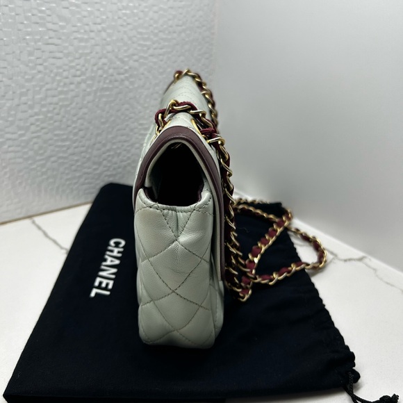 QUILTED LAMBSKIN 2-TONE FLAP BAG - Picture 3 of 16